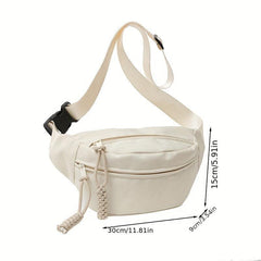 Solid Waist Bags Canvas Lightweight Shoulder Bag Street Casual Fanny Pack