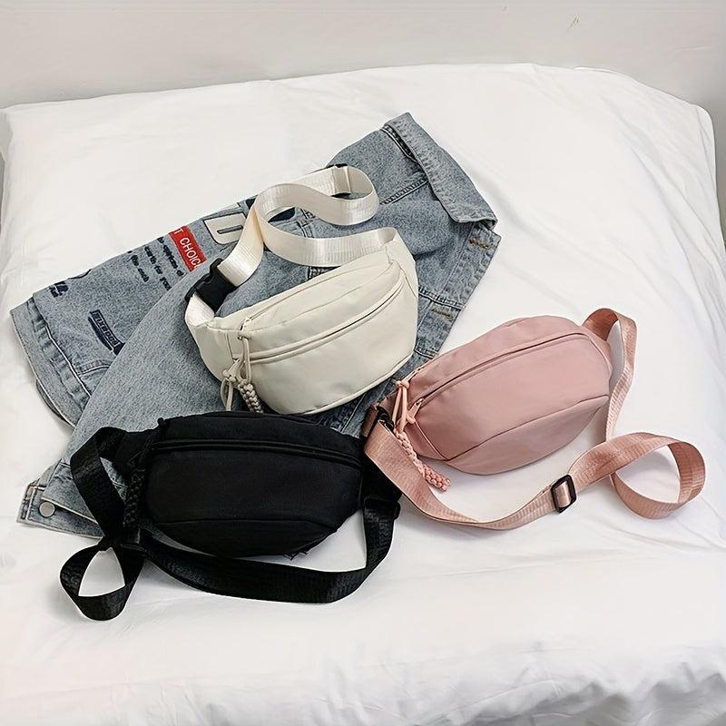Solid Waist Bags Canvas Lightweight Shoulder Bag Street Casual Fanny Pack