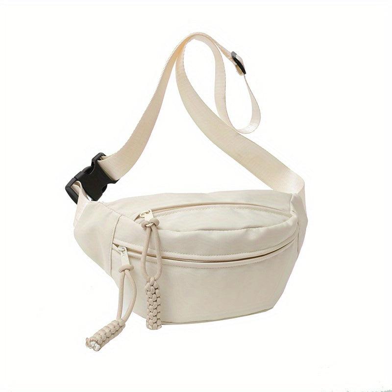 Solid Waist Bags Canvas Lightweight Shoulder Bag Street Casual Fanny Pack
