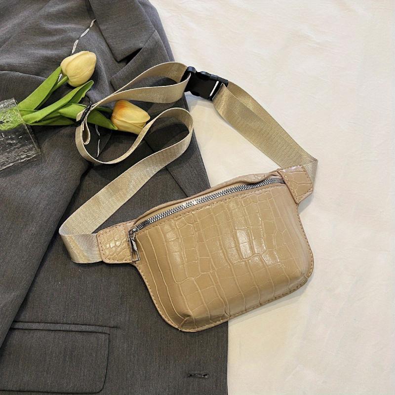 Vintage Crocodile Pattern Chest Bag Retro Crossbody Sling Bag
