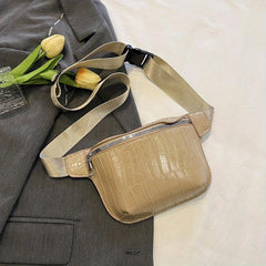 Vintage Crocodile Pattern Chest Bag Retro Crossbody Sling Bag