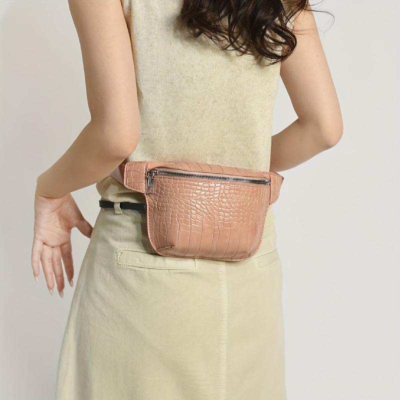 Vintage Crocodile Pattern Chest Bag Retro Crossbody Sling Bag