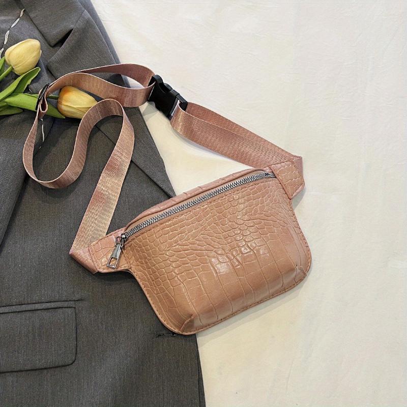 Vintage Crocodile Pattern Chest Bag Retro Crossbody Sling Bag