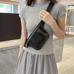 Vintage Crocodile Pattern Chest Bag Retro Crossbody Sling Bag