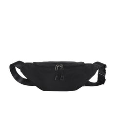 Nylon Fabric Fanny Pack Double Zipper Waist Purse Crossbody Chest Bag