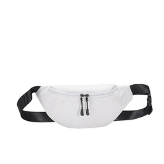 Nylon Fabric Fanny Pack Double Zipper Waist Purse Crossbody Chest Bag