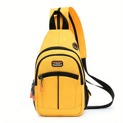 Colorblock Nylon Sling Bag Outdoor Sports Chest Bag