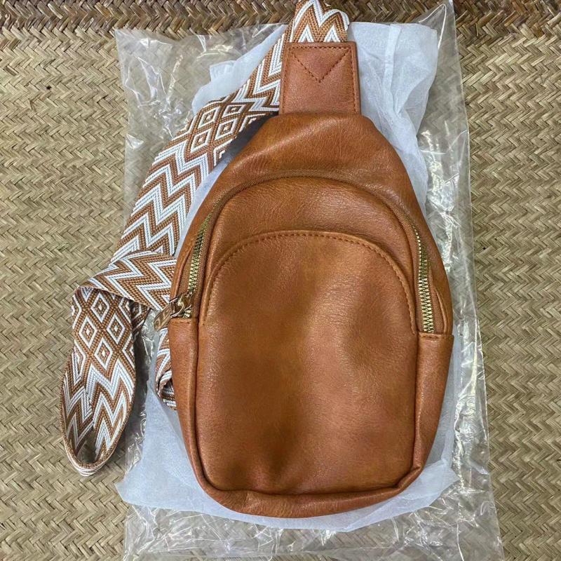 Boho Casual Chest Bag PU Leather Sling Bag