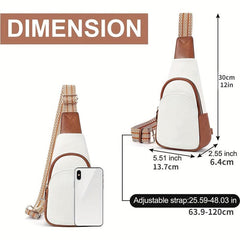 Boho Casual Chest Bag PU Leather Sling Bag