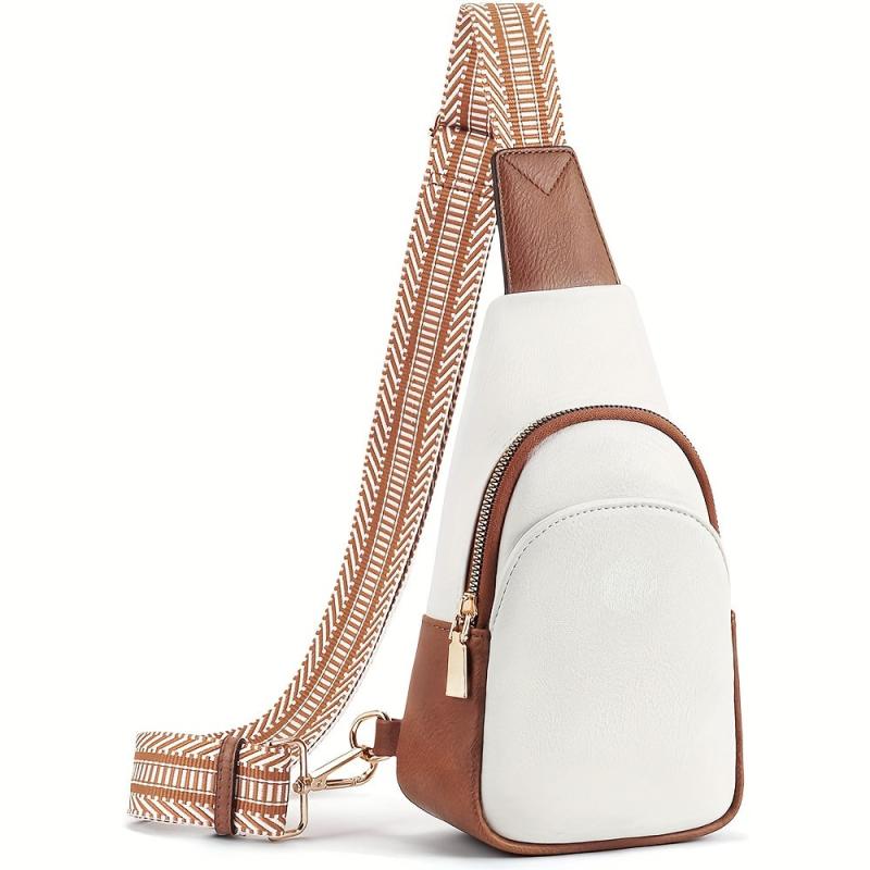Boho Casual Chest Bag PU Leather Sling Bag