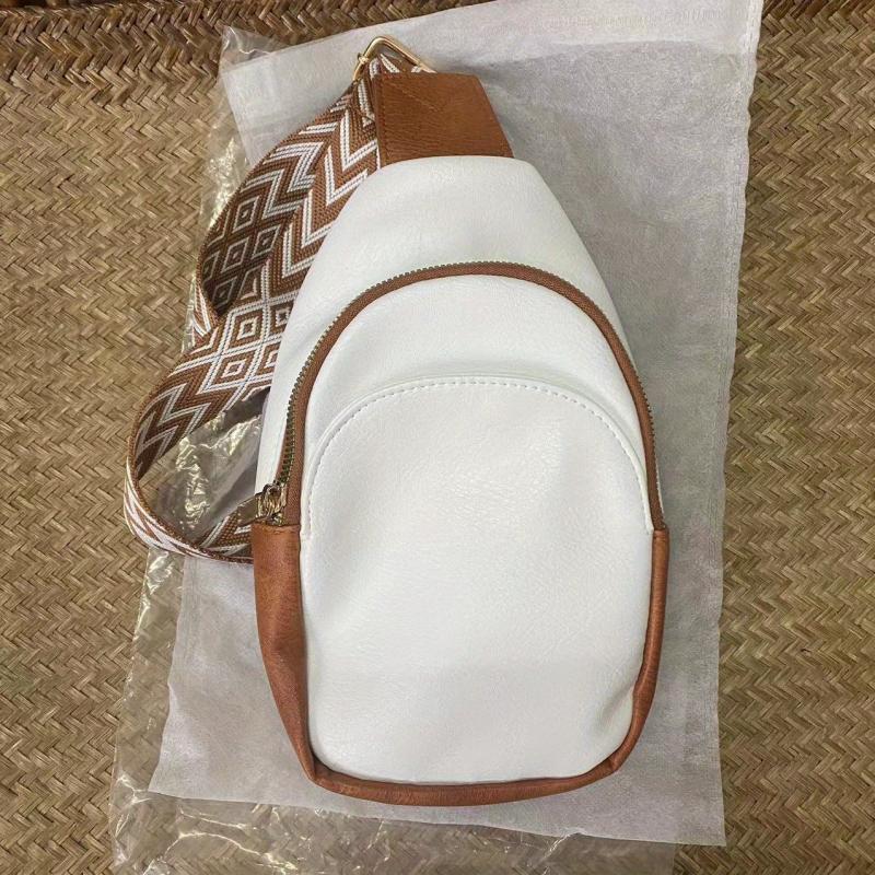Boho Casual Chest Bag PU Leather Sling Bag