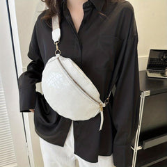 Crocodile Pattern Chest Bag Solid Fanny Pack Crossbody Bag