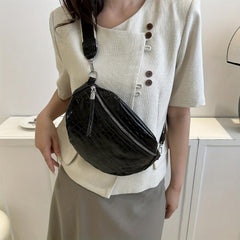 Crocodile Pattern Chest Bag Solid Fanny Pack Crossbody Bag