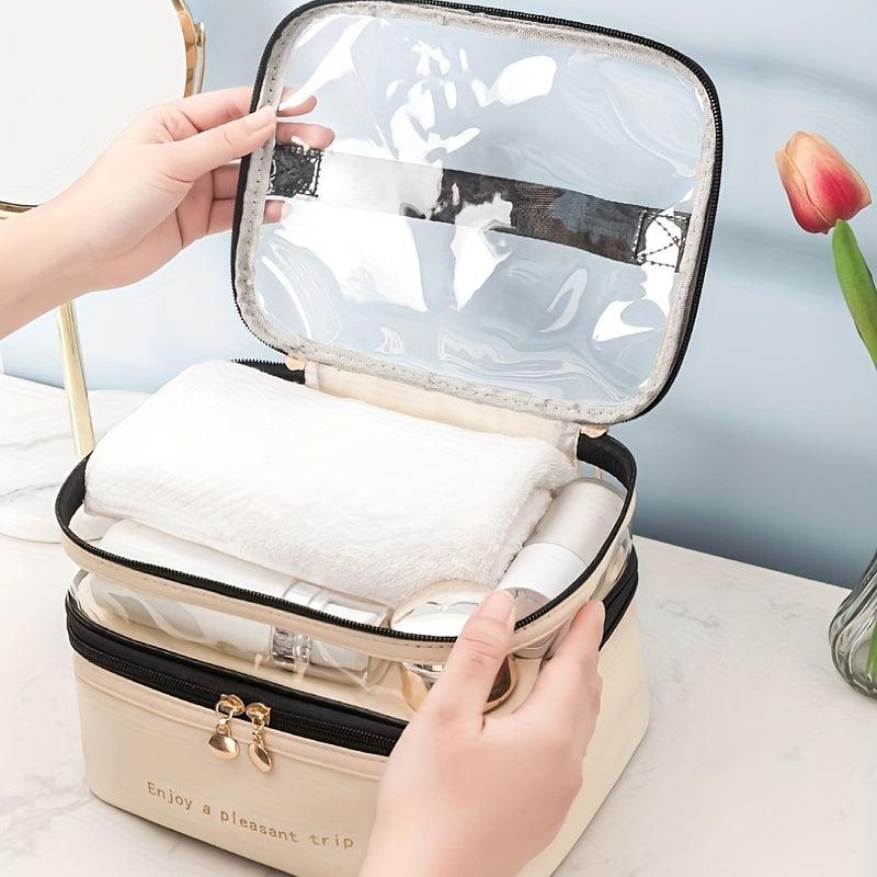 Double Layer Cosmetic Bag Waterproof Travel Storage Toiletry Bag