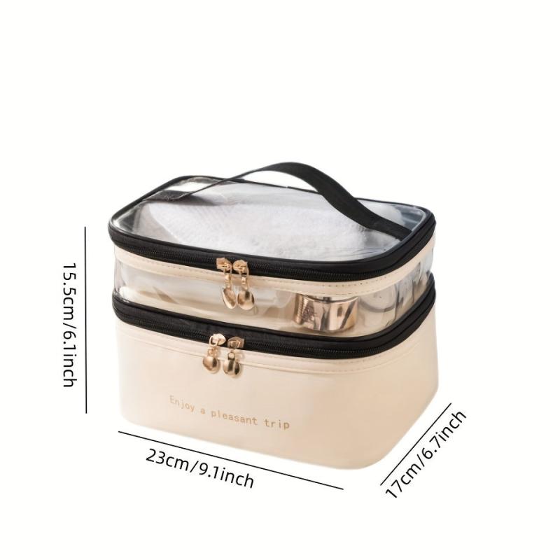 Double Layer Cosmetic Bag Waterproof Travel Storage Toiletry Bag