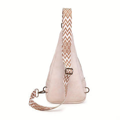 Solid Sling Bag PU Leather Crossbody Purse Adjustable Strap Chest Bags