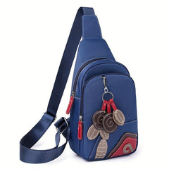 Casual Flower Decor Chest Bag Lightweight Sling Bag