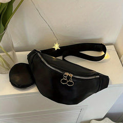 Minimalist Crossbody Chest Bag Vegan PU Leather Sling Bag Women's Waist Purse