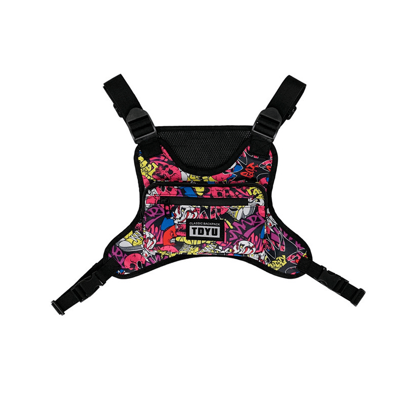 Casual Lightweight Chest Bag Outdoor Vest Pack with Adjustable Straps