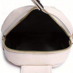 Minimalist Sling Bag Solid Chest Bag Zipper Bunny Decor Button Purse