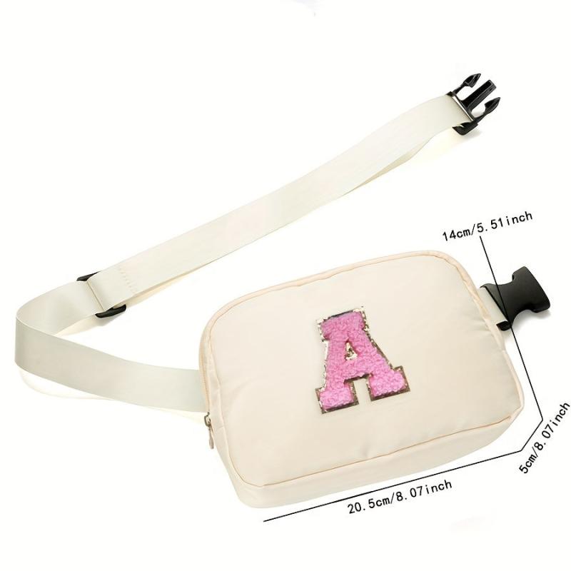 Chenille Letter Belt Bag Small Fanny Packs For Women