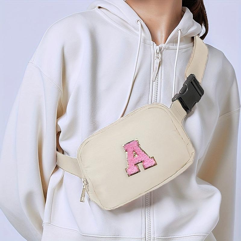 Chenille Letter Belt Bag Small Fanny Packs For Women