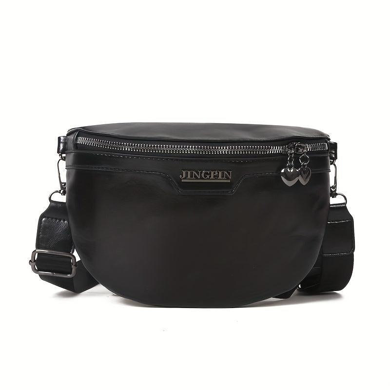 Vintage Solid Waist Bag Retro PU Leather Fanny Pack Women's Crossbody Bag