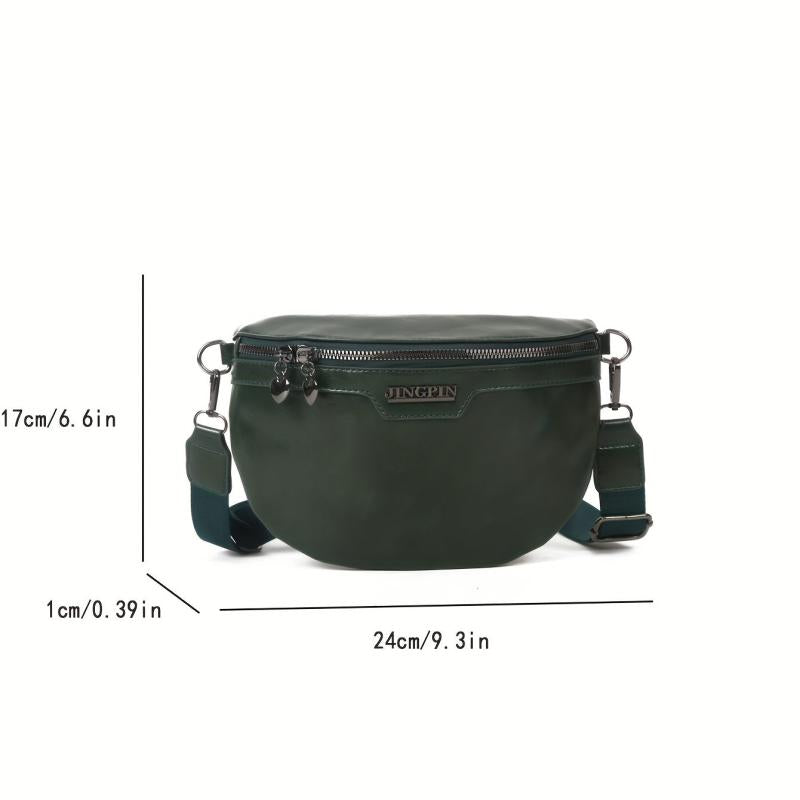 Vintage Solid Waist Bag Retro PU Leather Fanny Pack Women's Crossbody Bag