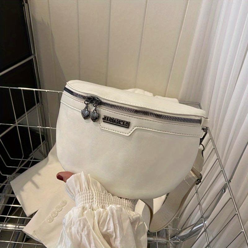 Vintage Solid Waist Bag Retro PU Leather Fanny Pack Women's Crossbody Bag