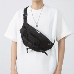 Letter Patch Chest Bag Versatile Crossbody Fanny Pack