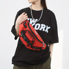 Letter Patch Chest Bag Versatile Crossbody Fanny Pack