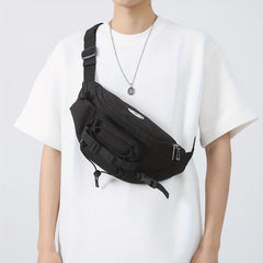 Letter Patch Chest Bag Versatile Crossbody Fanny Pack