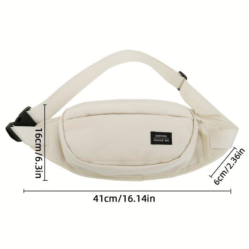 Nylon Waist Bag Outdoor Sports Chest Bag Zipper Crossbody Bag
