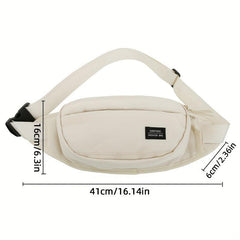 Nylon Waist Bag Outdoor Sports Chest Bag Zipper Crossbody Bag