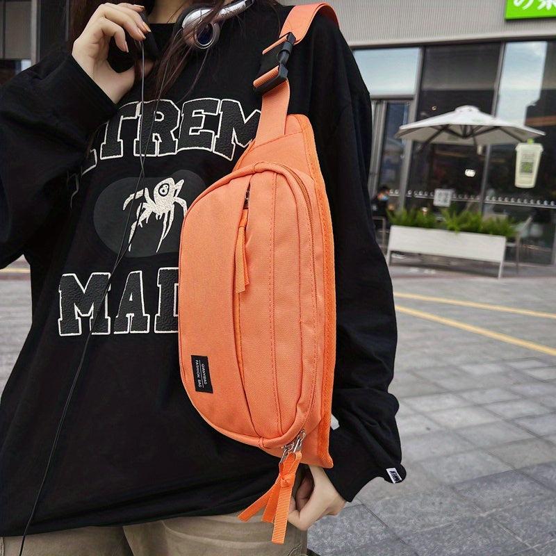 Nylon Waist Bag Outdoor Sports Chest Bag Zipper Crossbody Bag