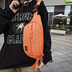 Nylon Waist Bag Outdoor Sports Chest Bag Zipper Crossbody Bag