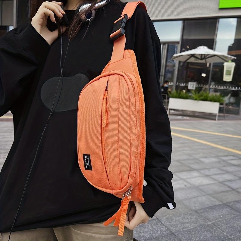 Nylon Waist Bag Outdoor Sports Chest Bag Zipper Crossbody Bag