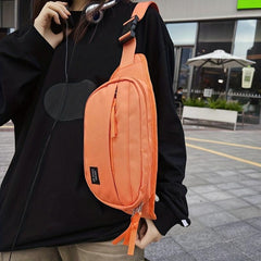 Nylon Waist Bag Outdoor Sports Chest Bag Zipper Crossbody Bag