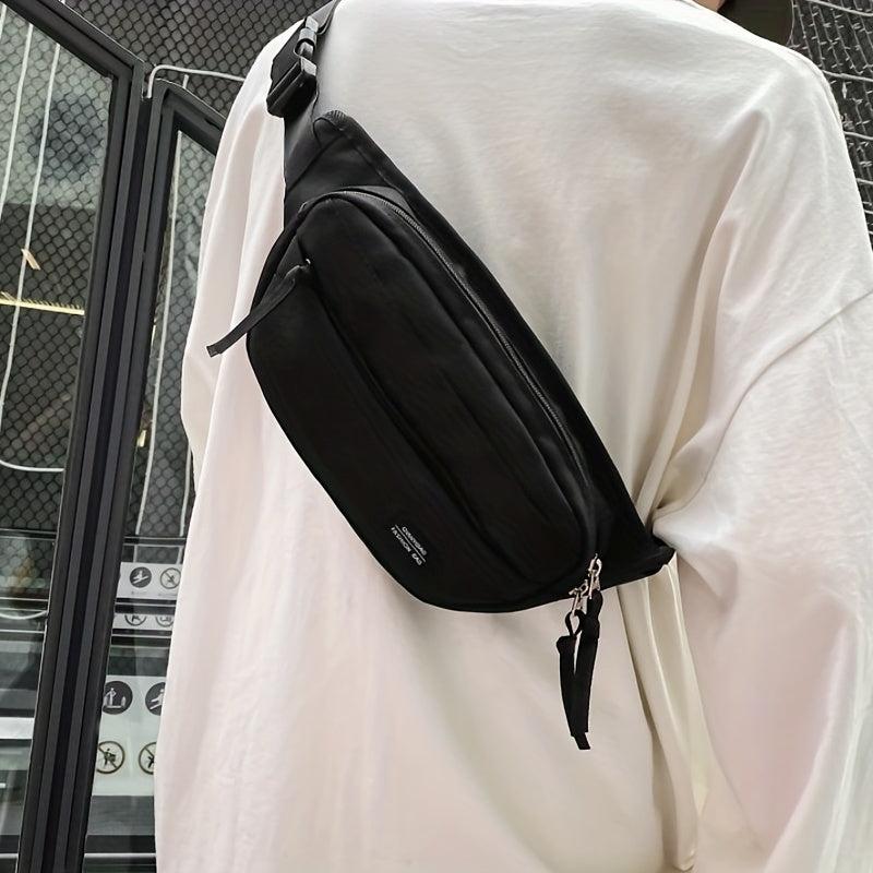 Nylon Waist Bag Outdoor Sports Chest Bag Zipper Crossbody Bag