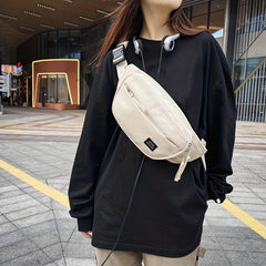 Nylon Waist Bag Outdoor Sports Chest Bag Zipper Crossbody Bag