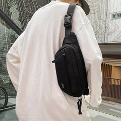 Nylon Waist Bag Outdoor Sports Chest Bag Zipper Crossbody Bag