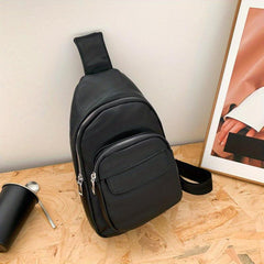 Faux Leather Chest Purse Sling Bag for Women