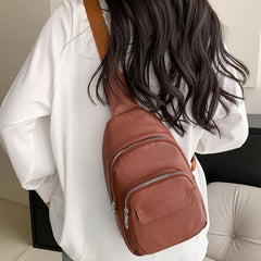 Faux Leather Chest Purse Sling Bag for Women