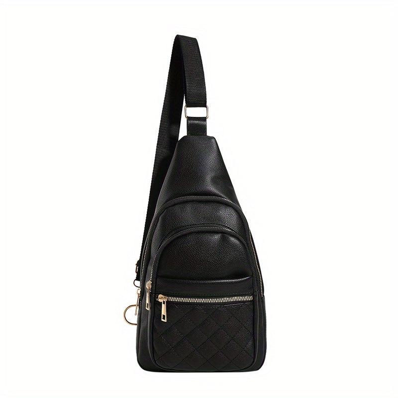 Minimalist Solid Sling Bag All Match Zipper Chest Bag