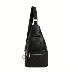 Minimalist Solid Sling Bag All Match Zipper Chest Bag