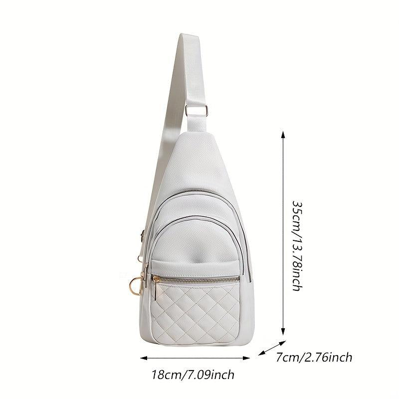 Minimalist Solid Sling Bag All Match Zipper Chest Bag