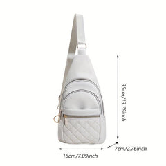 Minimalist Solid Sling Bag All Match Zipper Chest Bag
