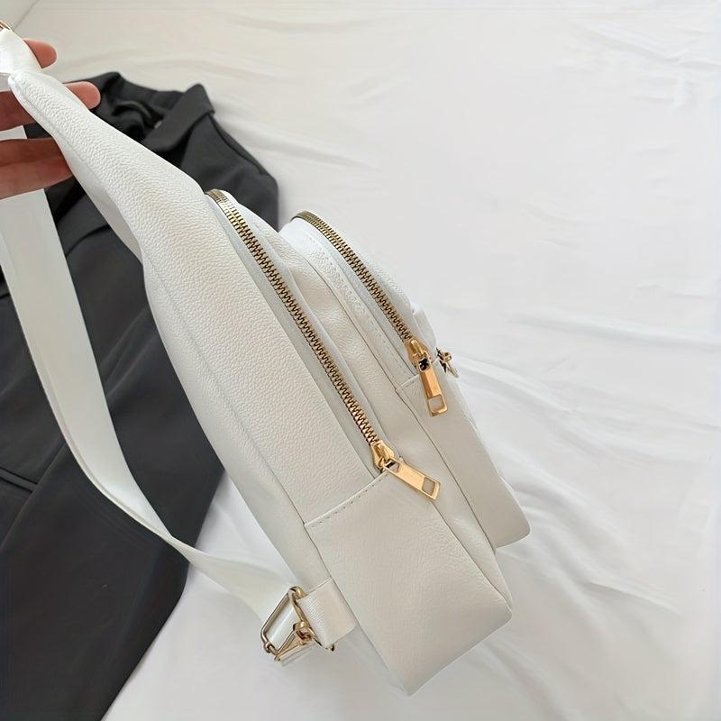 Minimalist Solid Sling Bag All Match Zipper Chest Bag