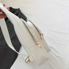 Minimalist Solid Sling Bag All Match Zipper Chest Bag