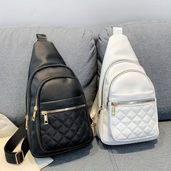 Minimalist Solid Sling Bag All Match Zipper Chest Bag